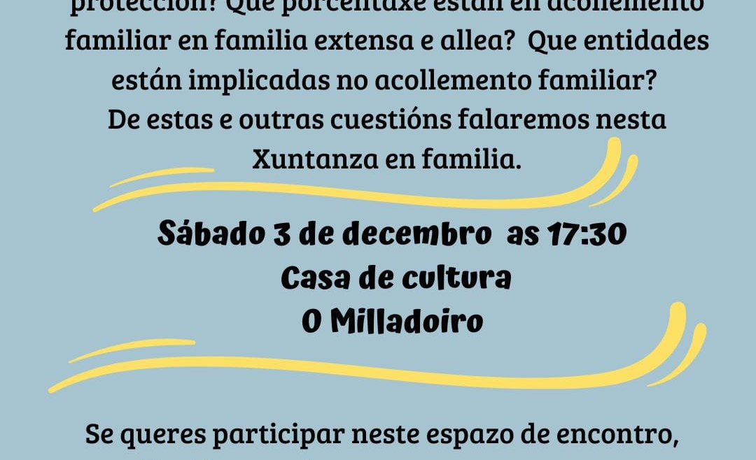 Xuntanzas en familia en Milladoiro: A realidade do acollemento en Galicia